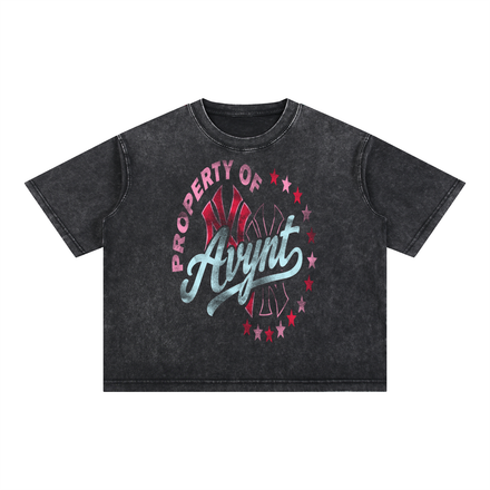 AVYNT “Property Of” Oversized Mineral Wash Graphic Tee