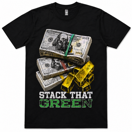 Stack That Green Vintage Money Graphic Streetwear T-Shirt | Premium Tee