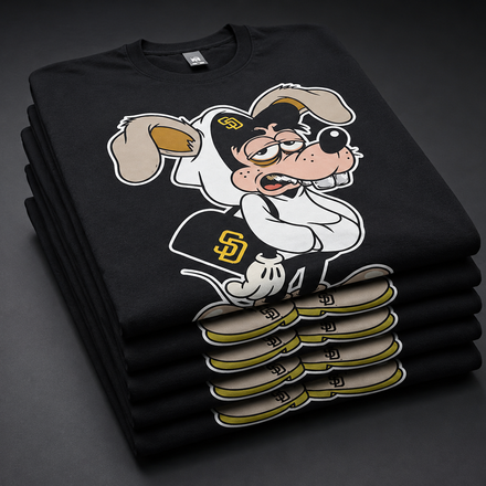 Running on Empty Dog Mascot Heavyweight Graphic Tee