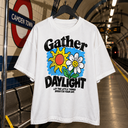 AVYNT Gather Daylight Tee – Oversized Mineral Wash Graphic T-Shirt